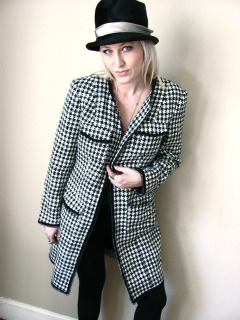 SALE SALE houndstooth black white and lace stunning jacket small price LOWERED was 75 dollars