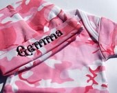 Pink Camo Onesie and Baby Hat - Personalized
