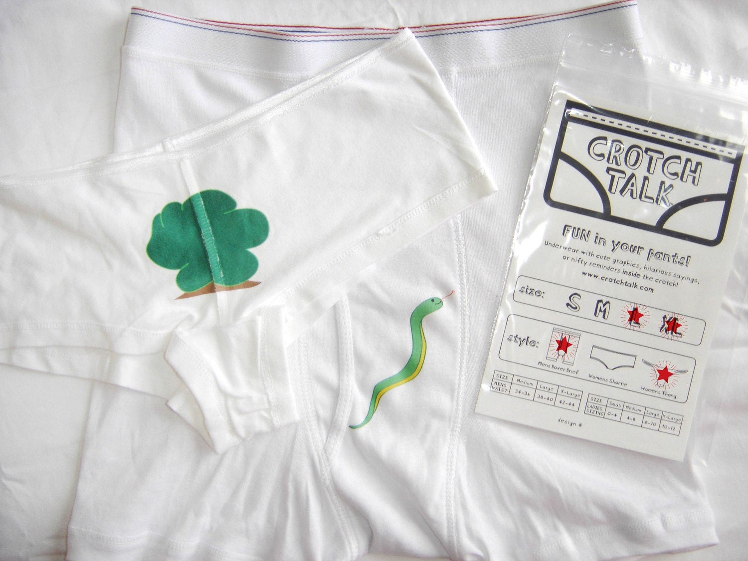 Snake in the Bush (couples gift set, mens boxer brief, womens shorty)