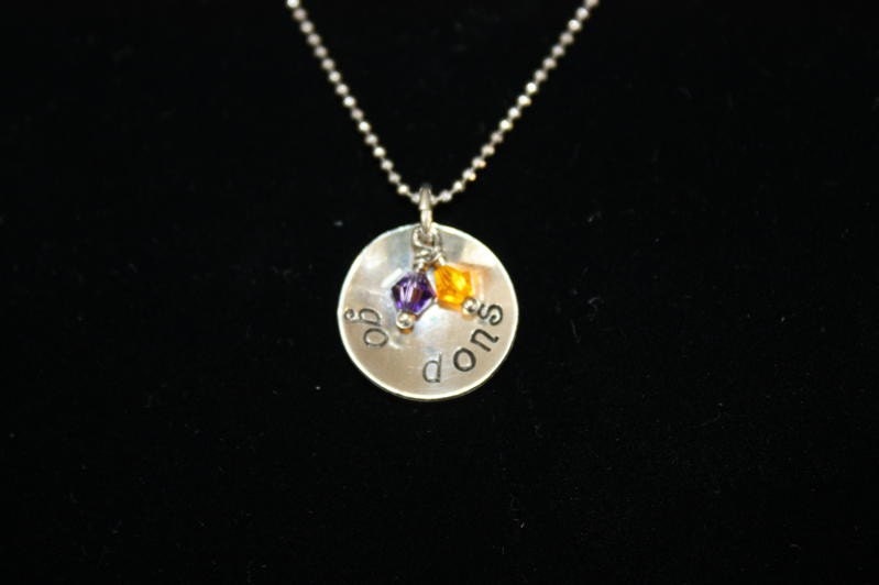 Sterling Silver, Hand Stamped Sports Necklace, personalized