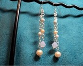 Champagne Glitter Sterling Silver Chandelier Earrings