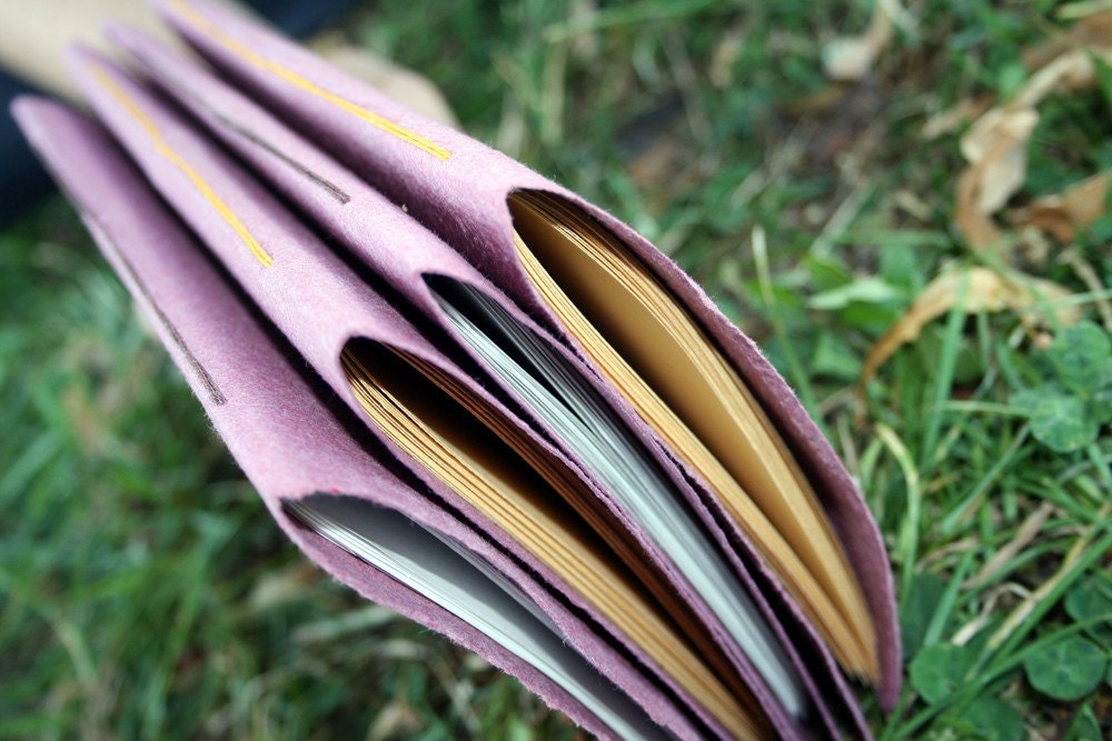 Journal - Recycled Handmade - Magenta Cotton