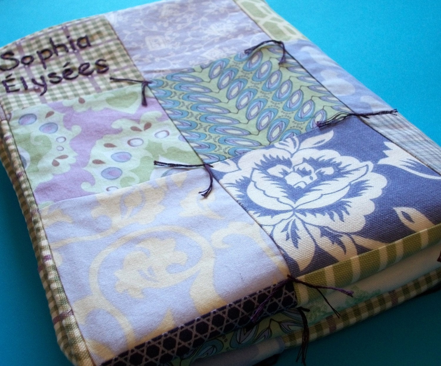 Baby Girl Quilt with Custom Hand Embroidery by Dolce Dreams