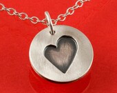 Heart in Circle Sterling Silver Pendant