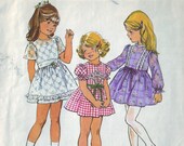 simplicity 6819, vintage 70s children's dress pattern, toddler size 3 years, chest 22, FREE SHIPPING to canada and usa