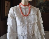 Victorian Romance Vintage Cream lace and cotton Shirt Blouse