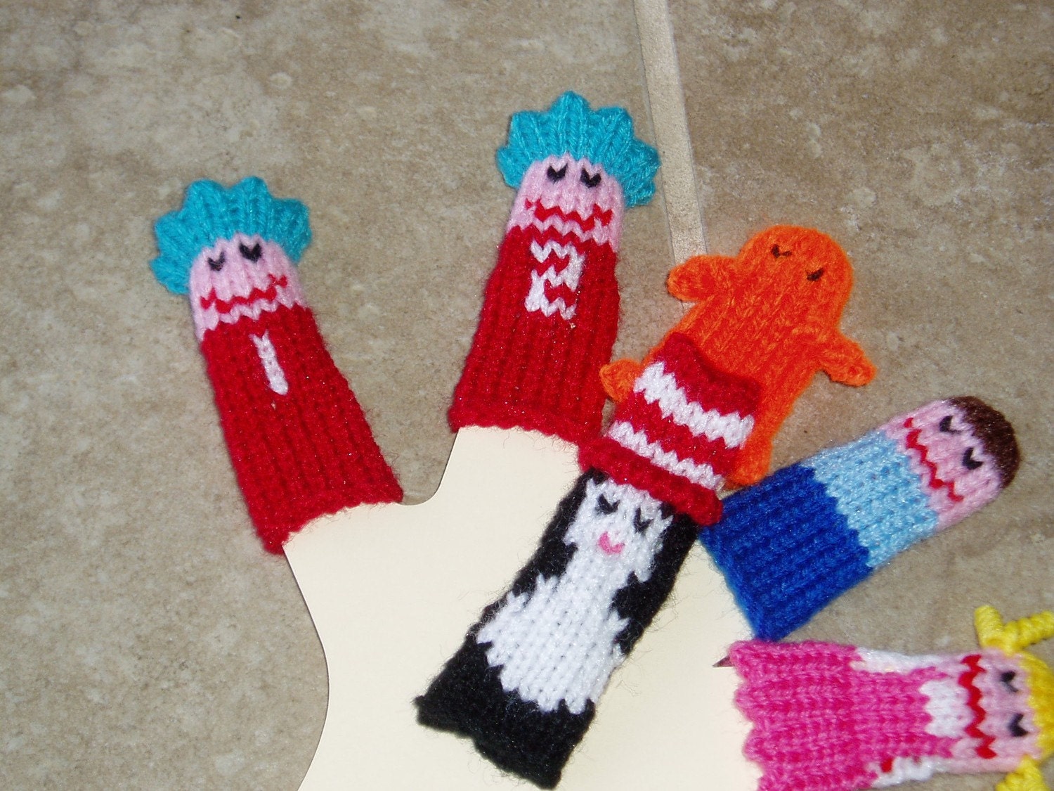 Cat with Hat Finger Puppet Set. (6 Puppets)  We can create custom listings of individual puppets or puppet sets.