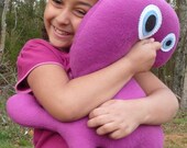 Pink Plush Monster, Rosalie (Magenta Antipill Fleece Stuffed Animal)