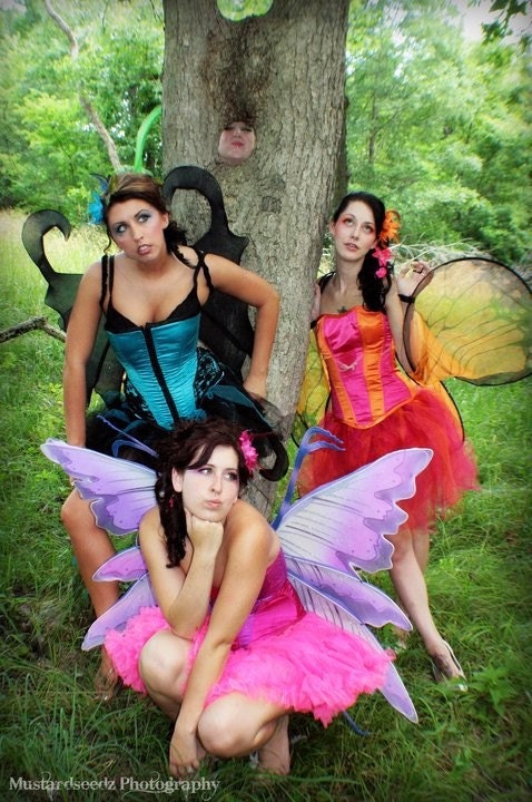 Hot Pink , Orange Fairy-Inspired Corset & Tutu Set