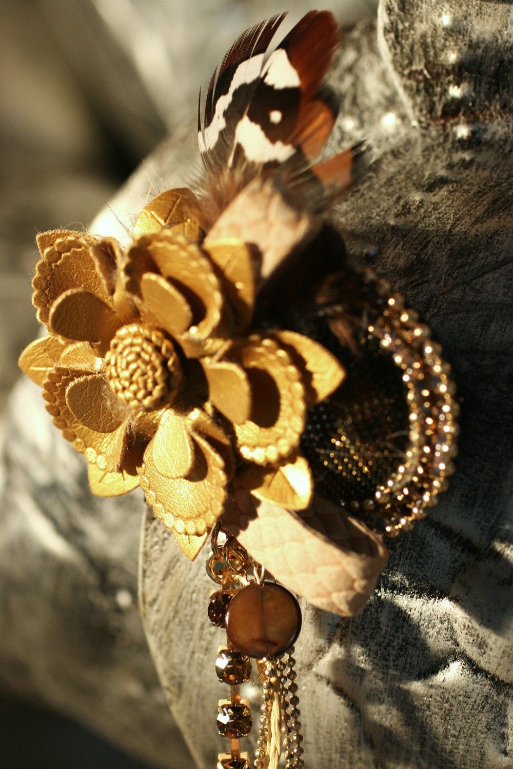 Flower Brooch and Saloon Style Hair Pin