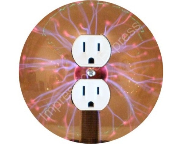 Plasma Ball Duplex Outlet Plate Cover