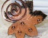 Vintage Matisse Renoir Copper Leaf Brooch