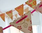 mini paper bunting in pink & white cross stitch design 15 flags on 148cm of velvet ribbon Il_170x135