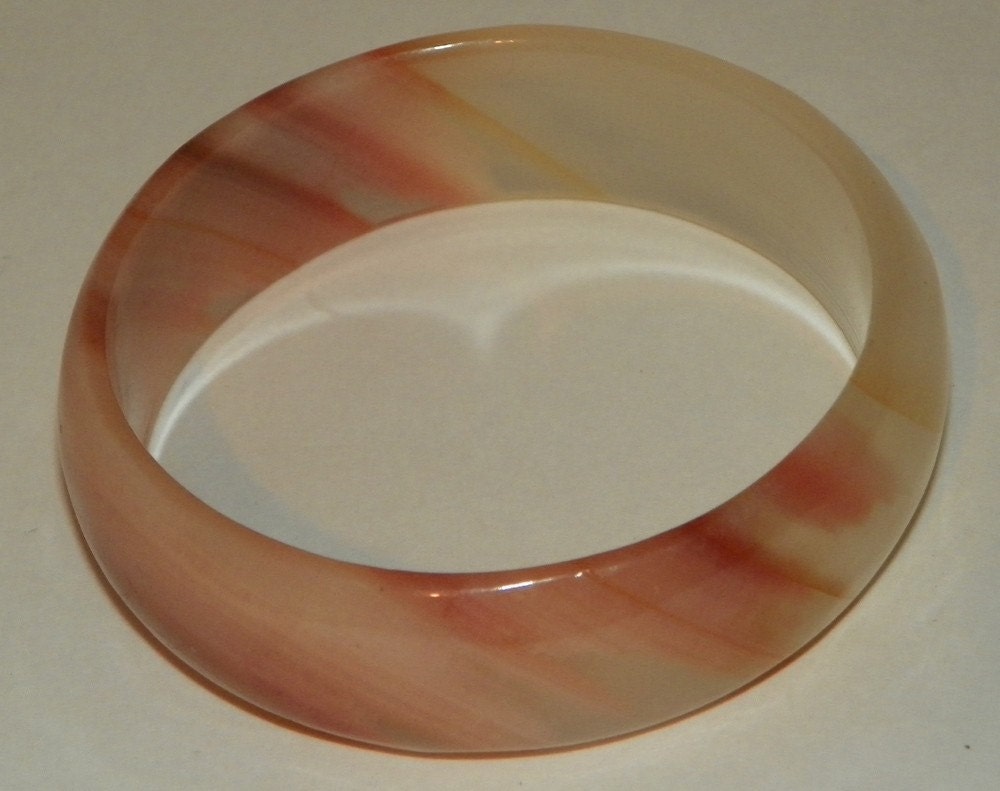 Vintage 1930's Pink Swirled Glass Bracelet