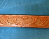 Leather and Alligator Valentine Heart cuff bracelet