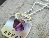 personalized necklace ...hand stamped mommy necklace.. hand stamped jewelry.. mothers birthstone jewelry