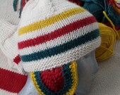 Hudson Bay Collection - Toddler Earflap Hat with Traditional Color Stripes
