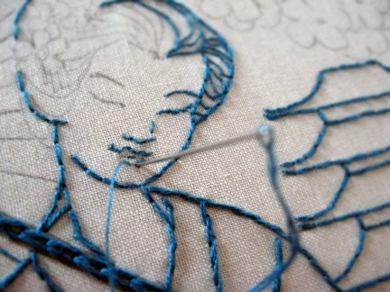 Elegant Geisha Hand Embroidery Pattern by isewcute