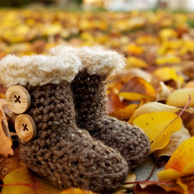 The Original BUGG Boots: Crocheted Baby and Child Size UGG Style Boots- Cozy Warm and Perfect for Thanksgiving and Christmas