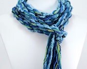 EcoCessory Long Skinny Scarf - True Blue - Vegan, Environmentally Friendly
