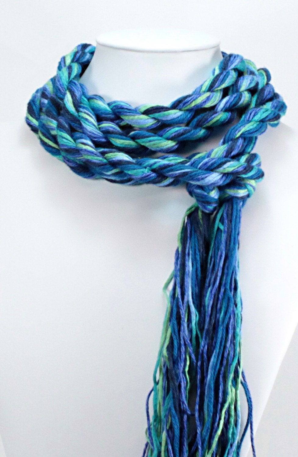 Mediterranean Sea - EcoCessory Skinny Scarf - Vegan, Eco Friendly