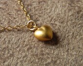 SALE  Brushed Vermeil Heart with Gold Fill Necklace  SALE