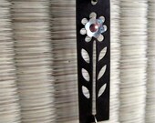 Simply Sweet Riveted Flower Necklace In Brass And Sterling Silver