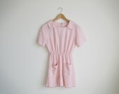 Vintage pink stripe 70s little dress.