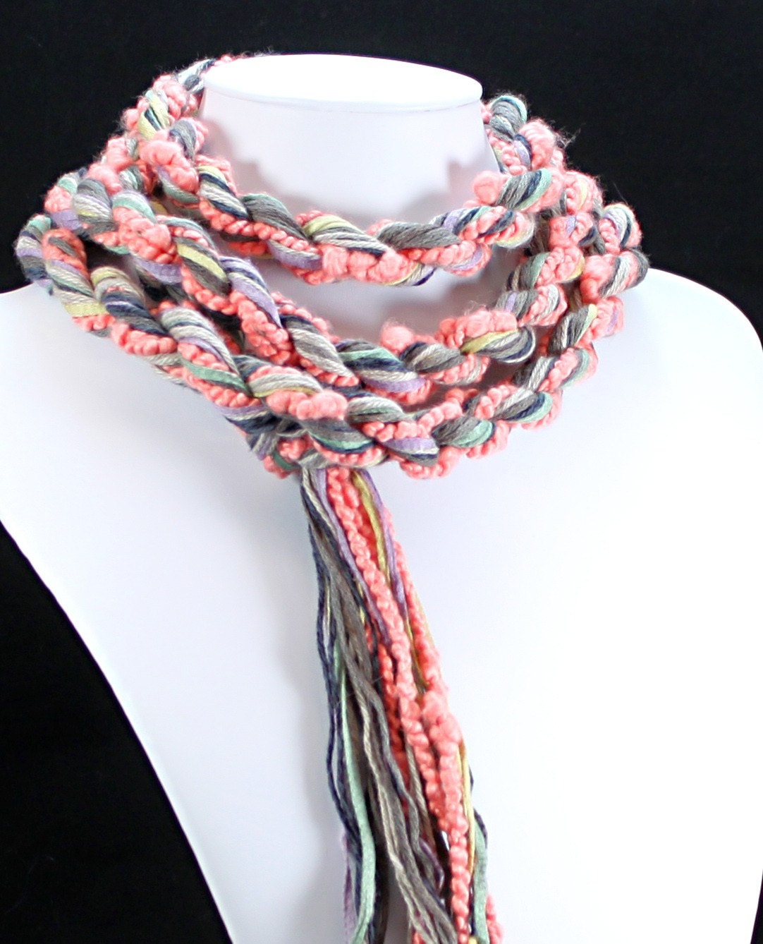 Seashell - EcoCessory Skinny Scarf - Super Long, Vegan, Eco Friendly