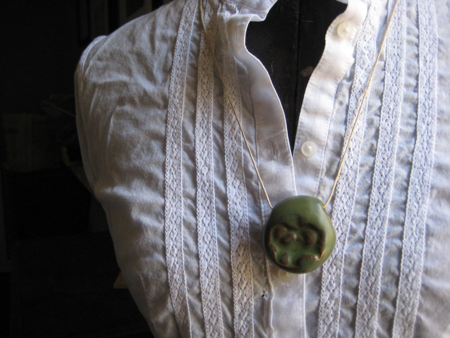 Chunky Ceramic Stamped Necklace
