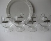 Retro Mid Century Modern Atomic Vintage Brandy Snifters Set of Four