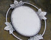 1 Antique Silver Cameo Setting 40x30 Jewel Findings 304
