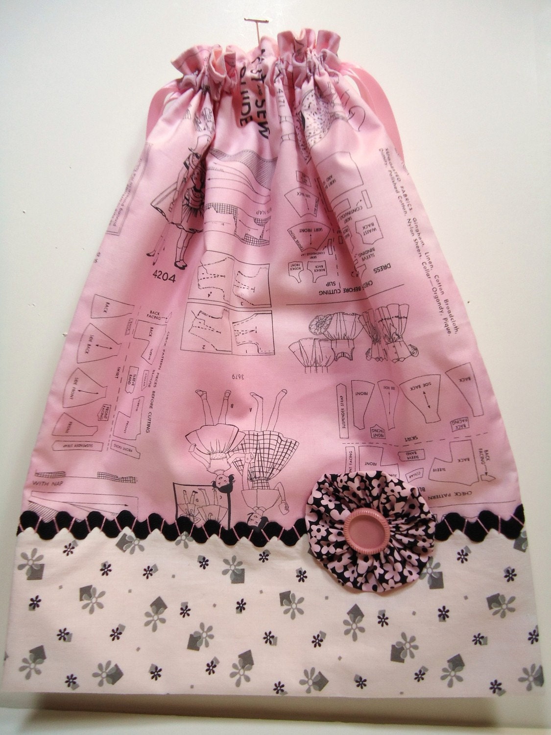 Drawstring Bag -Pretty Pink Sewing Patterns