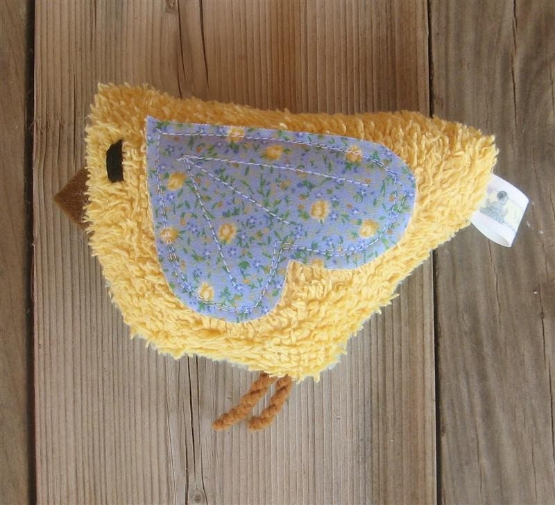 Daisy Plush  Vintage Chenille Birdie Rattle