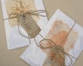 Pack of Three Naturally Printed Greetings Cards. Notecards, Invitations, Gift Wrapped