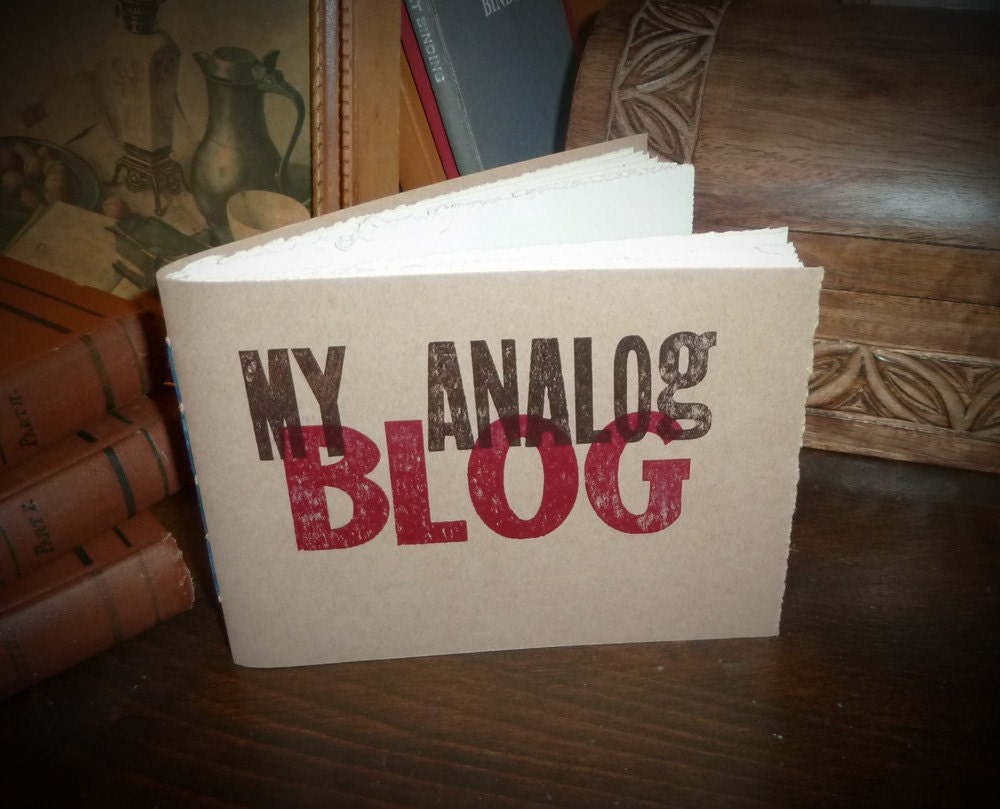My Analog Blog - woodblock letterpress notebook
