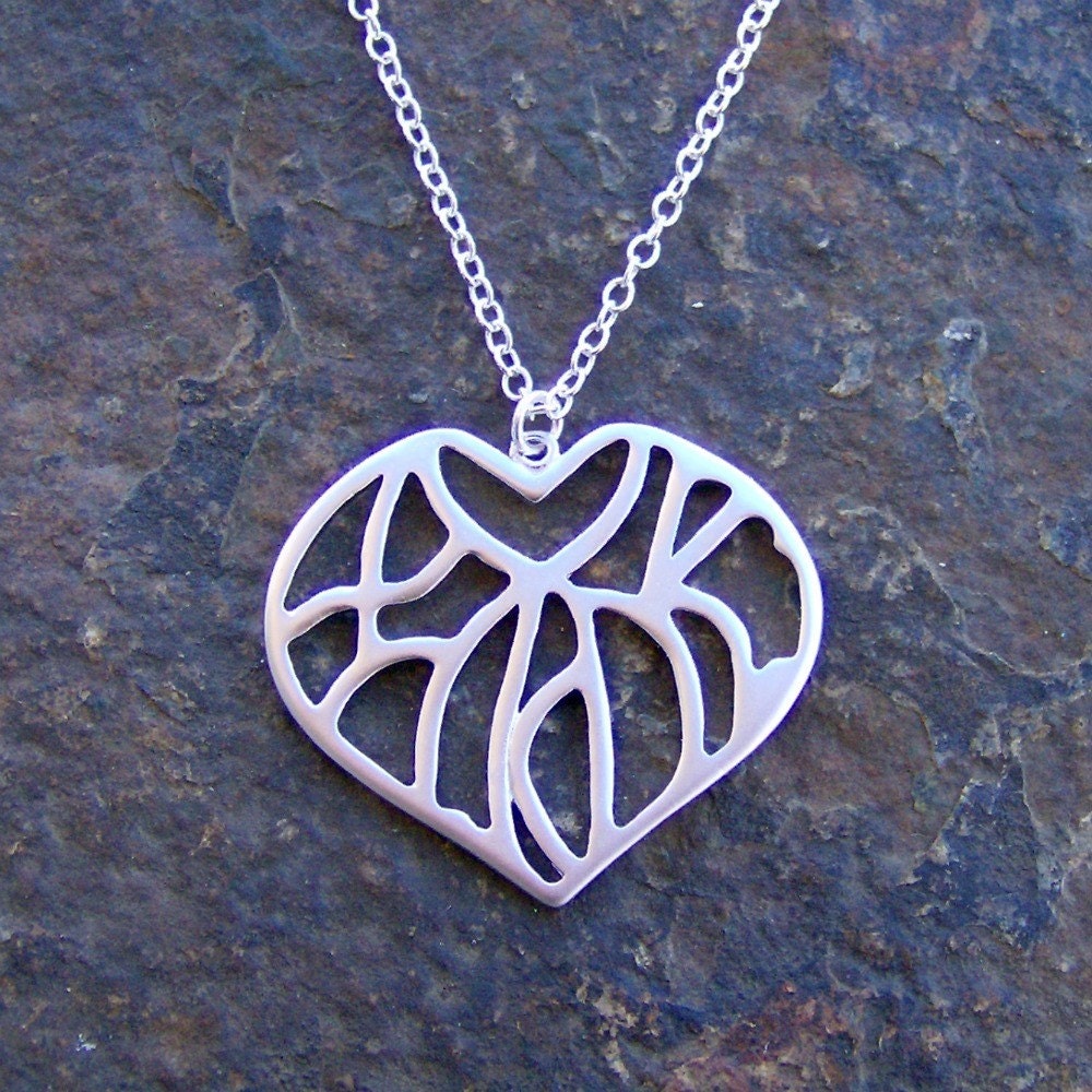 Silver Open Heart Necklace