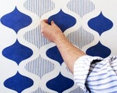 Interactive wallpaper - large magnetic wall art set - blue, white motif