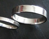 Set Recycled Palladium Wedding Rings Simple and Polished