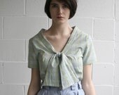 cotton blouse rainy day plaid- supayana tie top