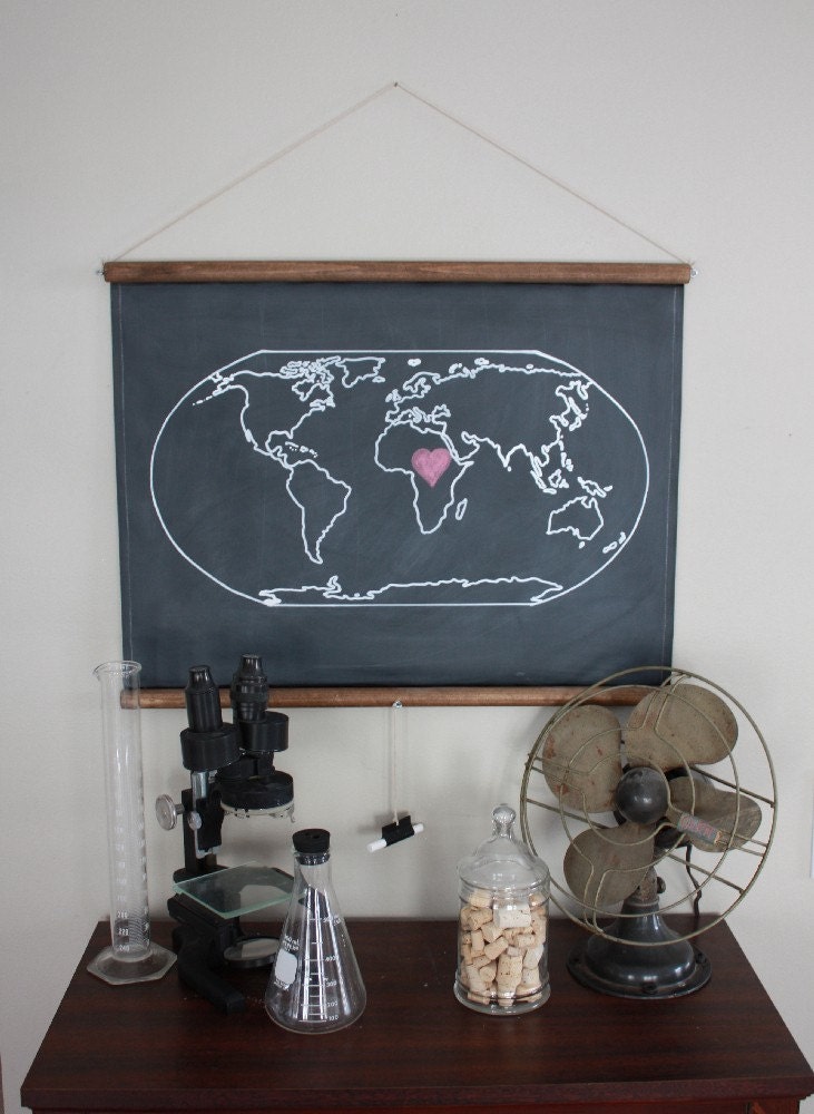 Chalkboard World Map