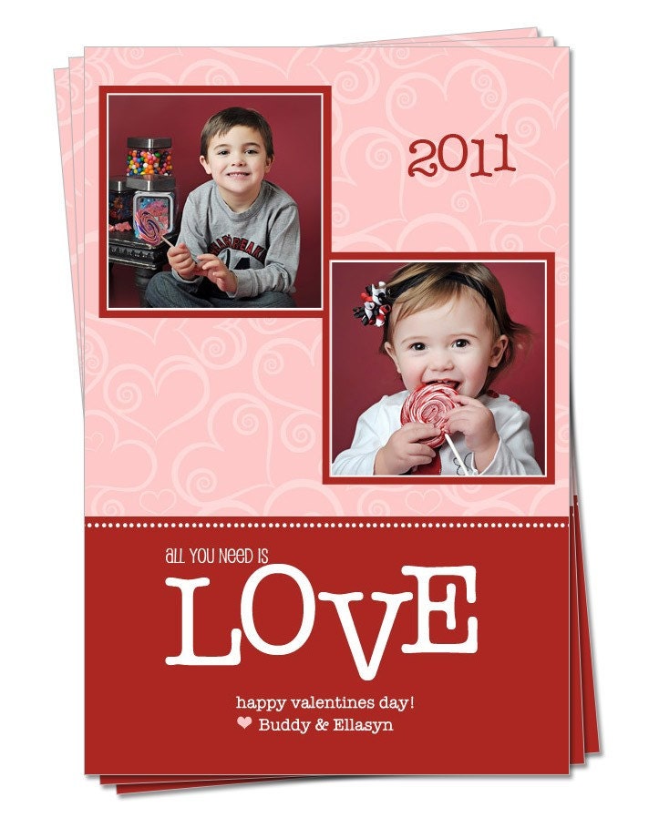 Valentines Holiday Photo Card