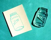 love mason ball jar clear polymer rubber stamp