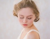 Bridal mini veil with rhinestones - Rhinestone adorned mini tulle veil - Style 145 - Ready to Ship - Best Seller