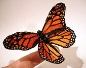 Monarch Embroidered Butterfly Alights in Hair and Anywhere