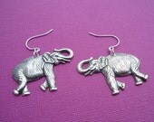 silver elephant earrings