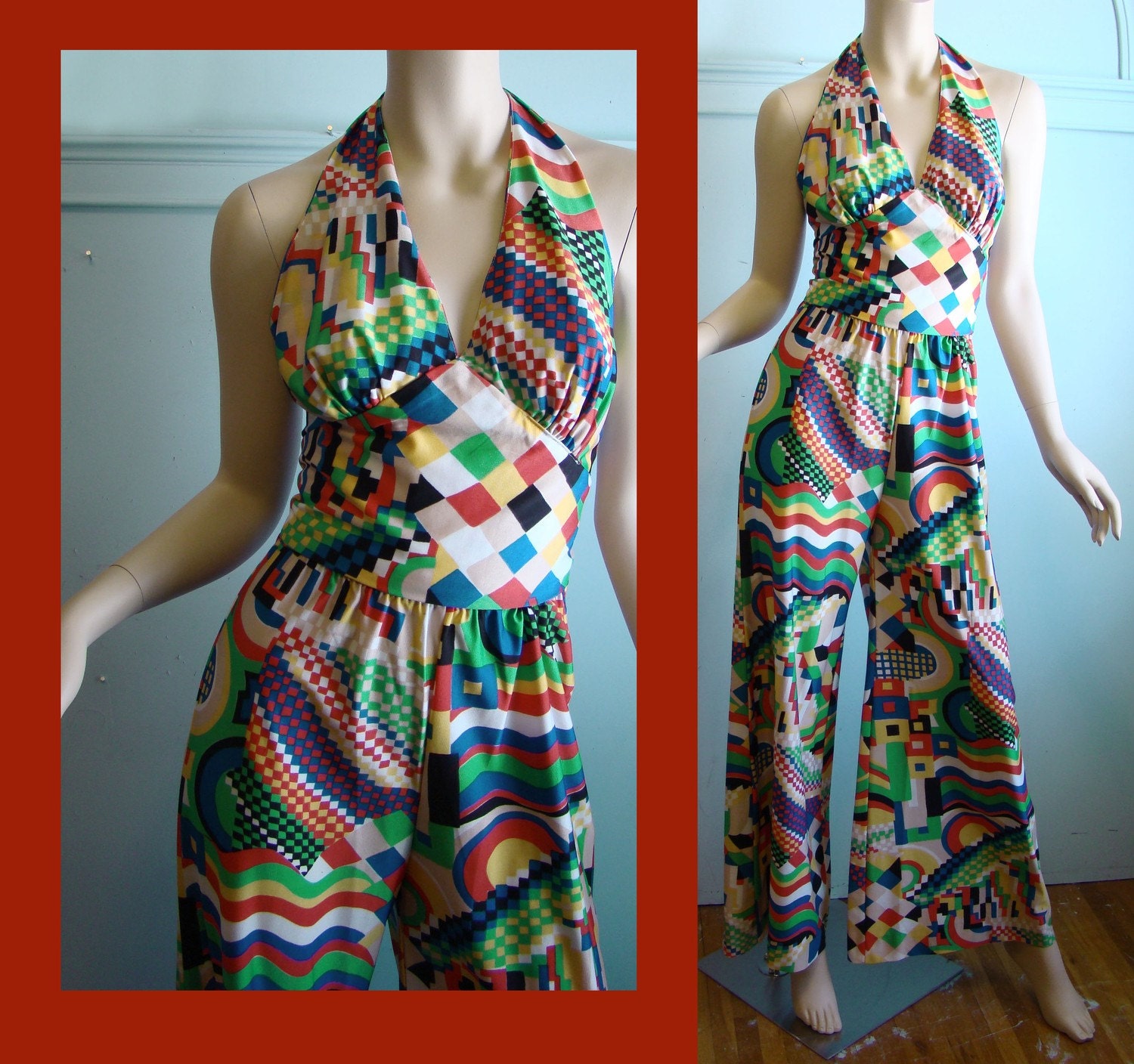 Boardwalk Boogie Woogie- Halter and Wide Leg Pants