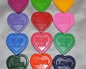 Recycled Crayons Heart Shaped Total of 12.