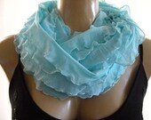 Aqua Larimar....Flamenco..Necklace Scarf...Le dernier cri...