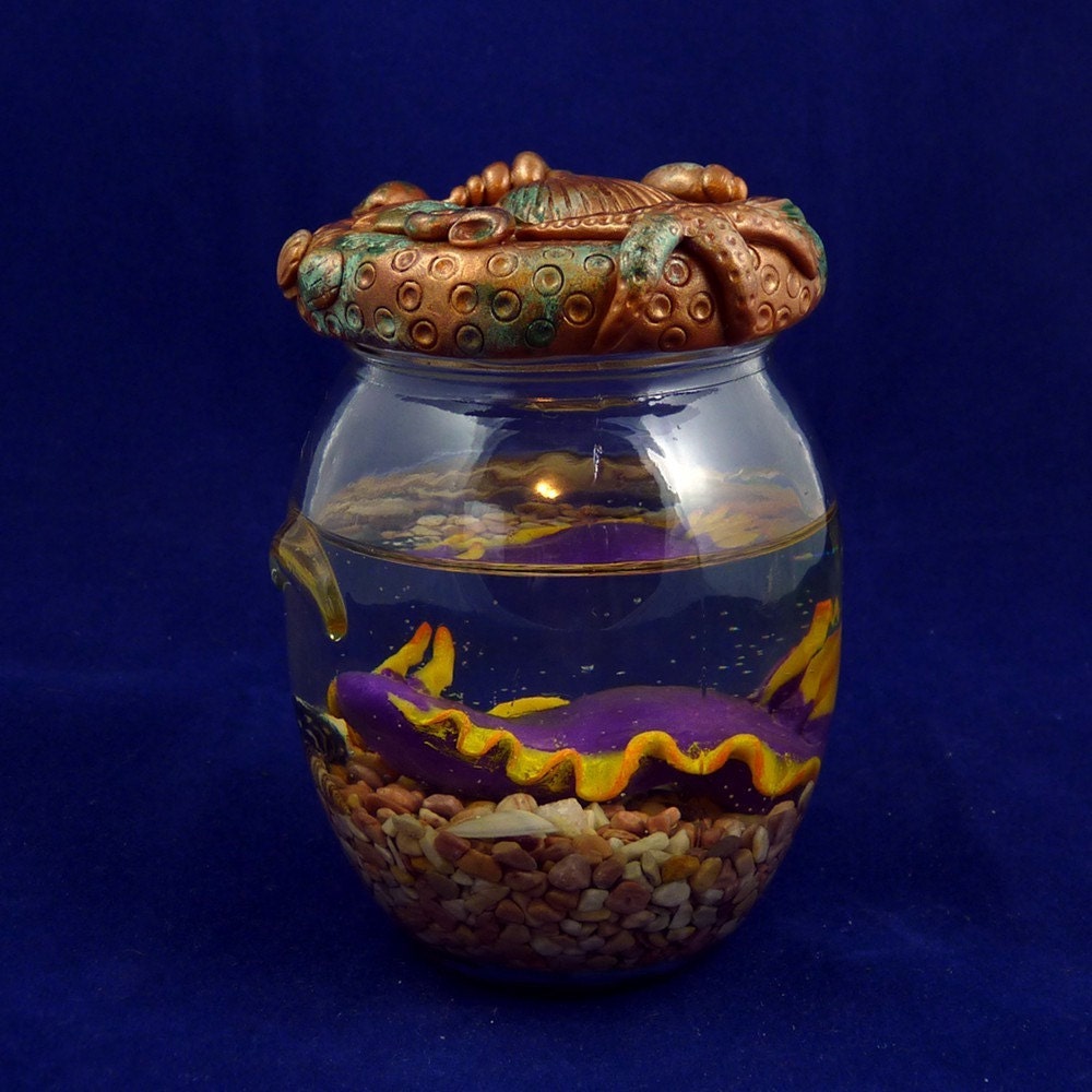 Reserved for waldosmistress33 - Purple Nudibranch Perma-Pet Sculpture - One of a Kind Mixed Media Sea Slug Sculpture
